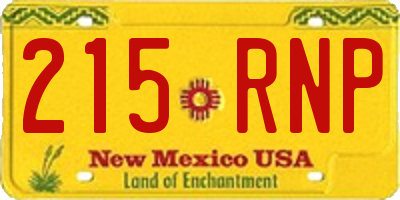 NM license plate 215RNP