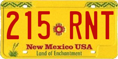 NM license plate 215RNT