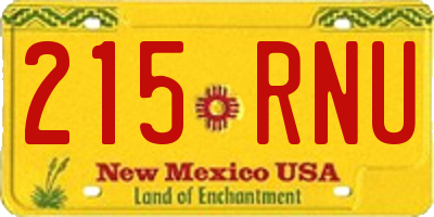 NM license plate 215RNU