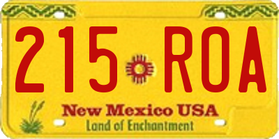 NM license plate 215ROA