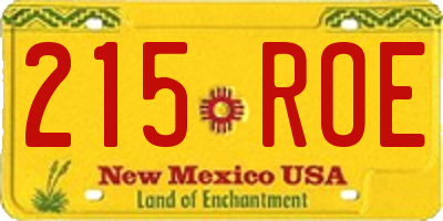NM license plate 215ROE