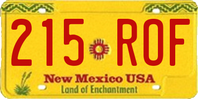 NM license plate 215ROF