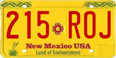 NM license plate 215ROJ