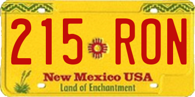 NM license plate 215RON