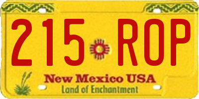 NM license plate 215ROP