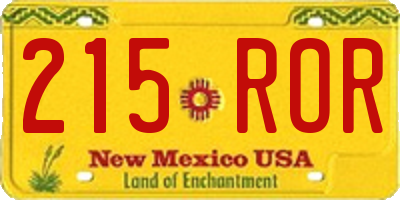 NM license plate 215ROR