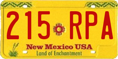 NM license plate 215RPA