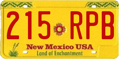 NM license plate 215RPB