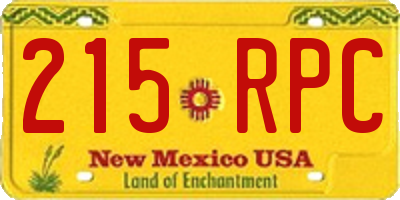 NM license plate 215RPC