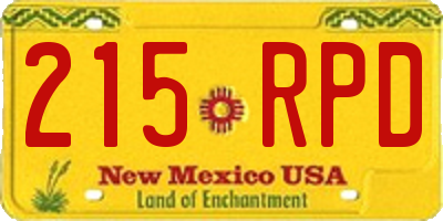 NM license plate 215RPD