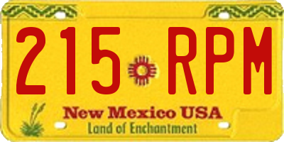 NM license plate 215RPM