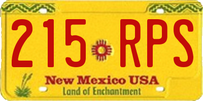 NM license plate 215RPS