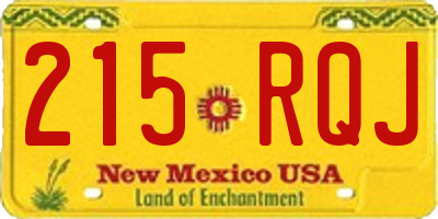 NM license plate 215RQJ