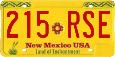 NM license plate 215RSE