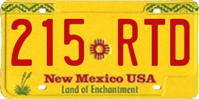 NM license plate 215RTD