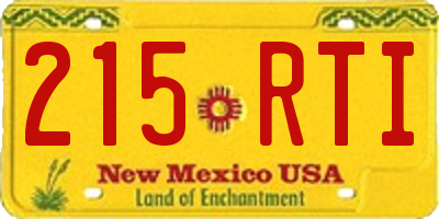 NM license plate 215RTI