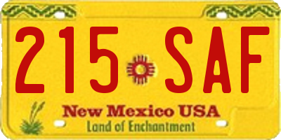 NM license plate 215SAF