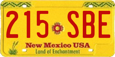 NM license plate 215SBE