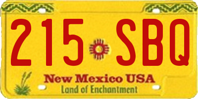 NM license plate 215SBQ