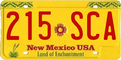NM license plate 215SCA
