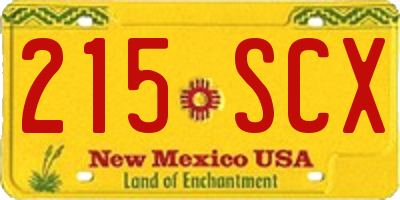 NM license plate 215SCX