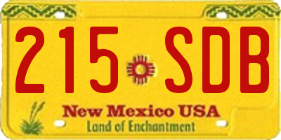 NM license plate 215SDB