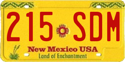 NM license plate 215SDM