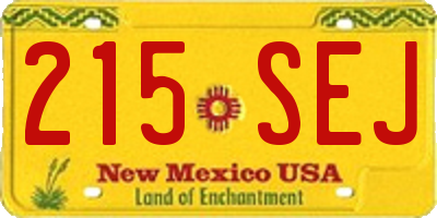 NM license plate 215SEJ