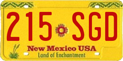 NM license plate 215SGD