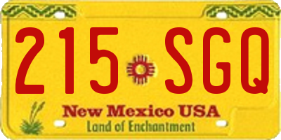 NM license plate 215SGQ