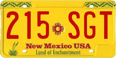 NM license plate 215SGT