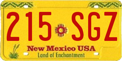 NM license plate 215SGZ