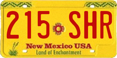 NM license plate 215SHR