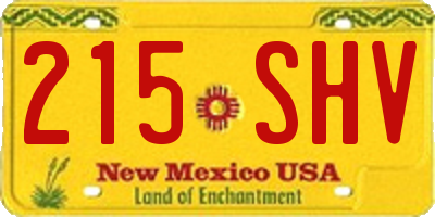 NM license plate 215SHV