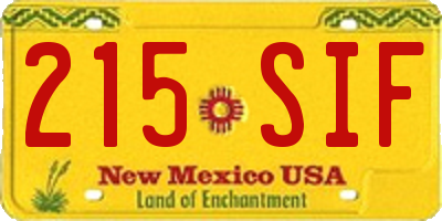 NM license plate 215SIF