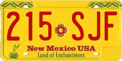 NM license plate 215SJF