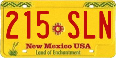 NM license plate 215SLN