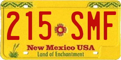 NM license plate 215SMF