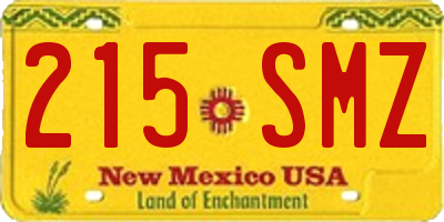 NM license plate 215SMZ