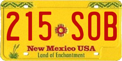 NM license plate 215SOB
