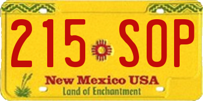 NM license plate 215SOP