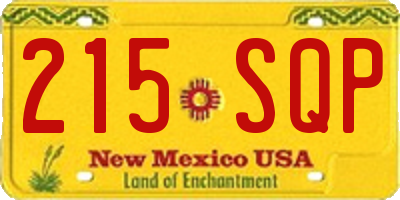 NM license plate 215SQP