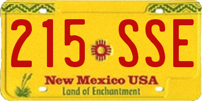 NM license plate 215SSE