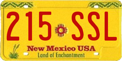 NM license plate 215SSL
