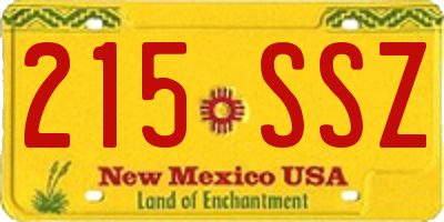 NM license plate 215SSZ