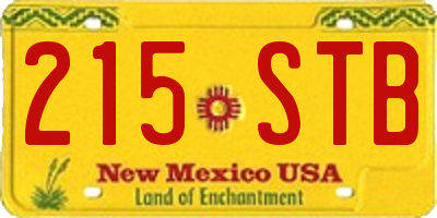 NM license plate 215STB
