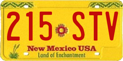 NM license plate 215STV