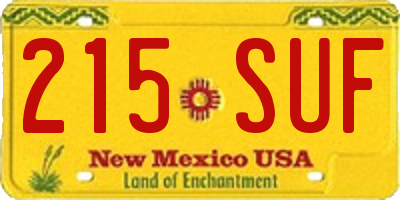 NM license plate 215SUF
