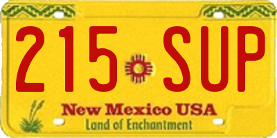 NM license plate 215SUP