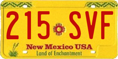 NM license plate 215SVF